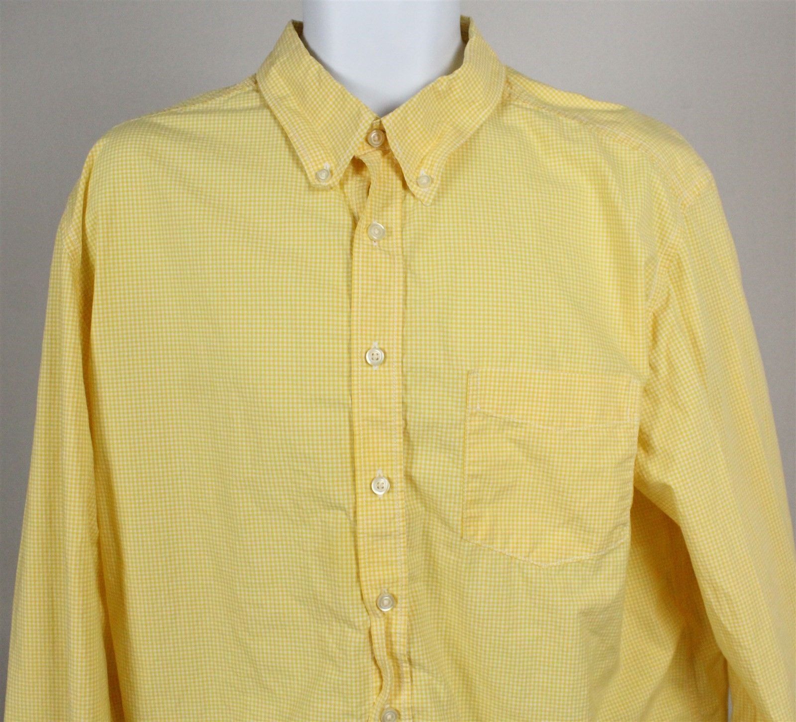 Old Navy Mens Yellow Button Down Long Sleeve Dress Shirt Size XL ...