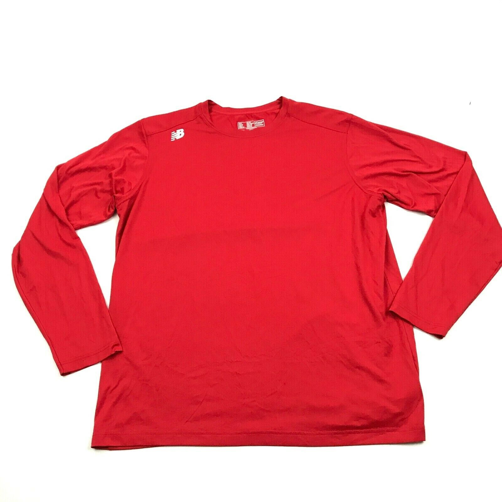 New Balance NB Dry Fit Shirt Men Size XL Extra Large Red Long Sleeve ...