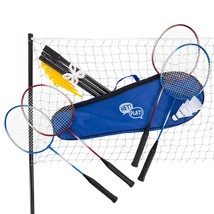 Badminton Set Complete Outdoor Yard Game With 4 Racquets, Net With Pol - $59.99