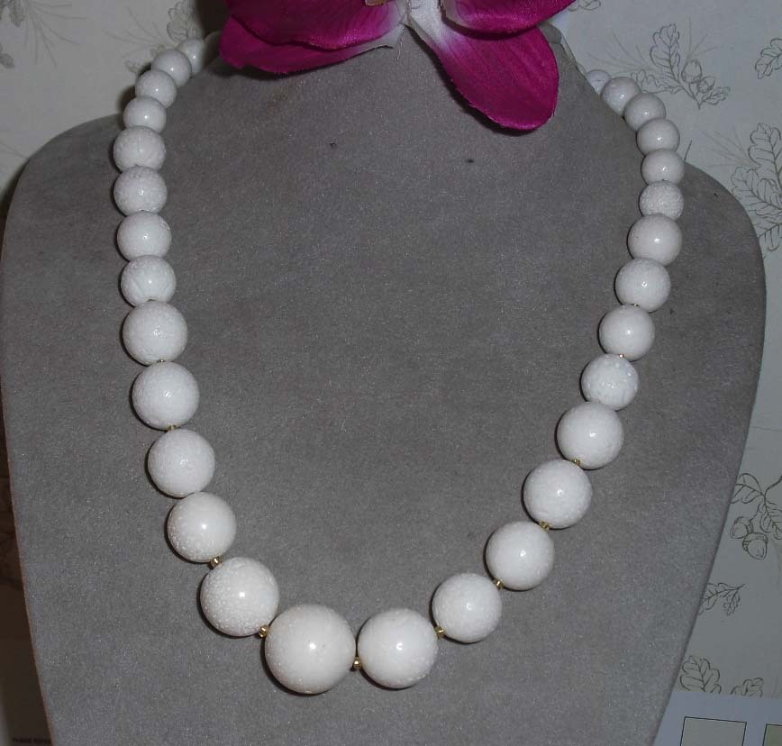 Genuine Pure White Sea Coral Necklace - Necklaces & Pendants