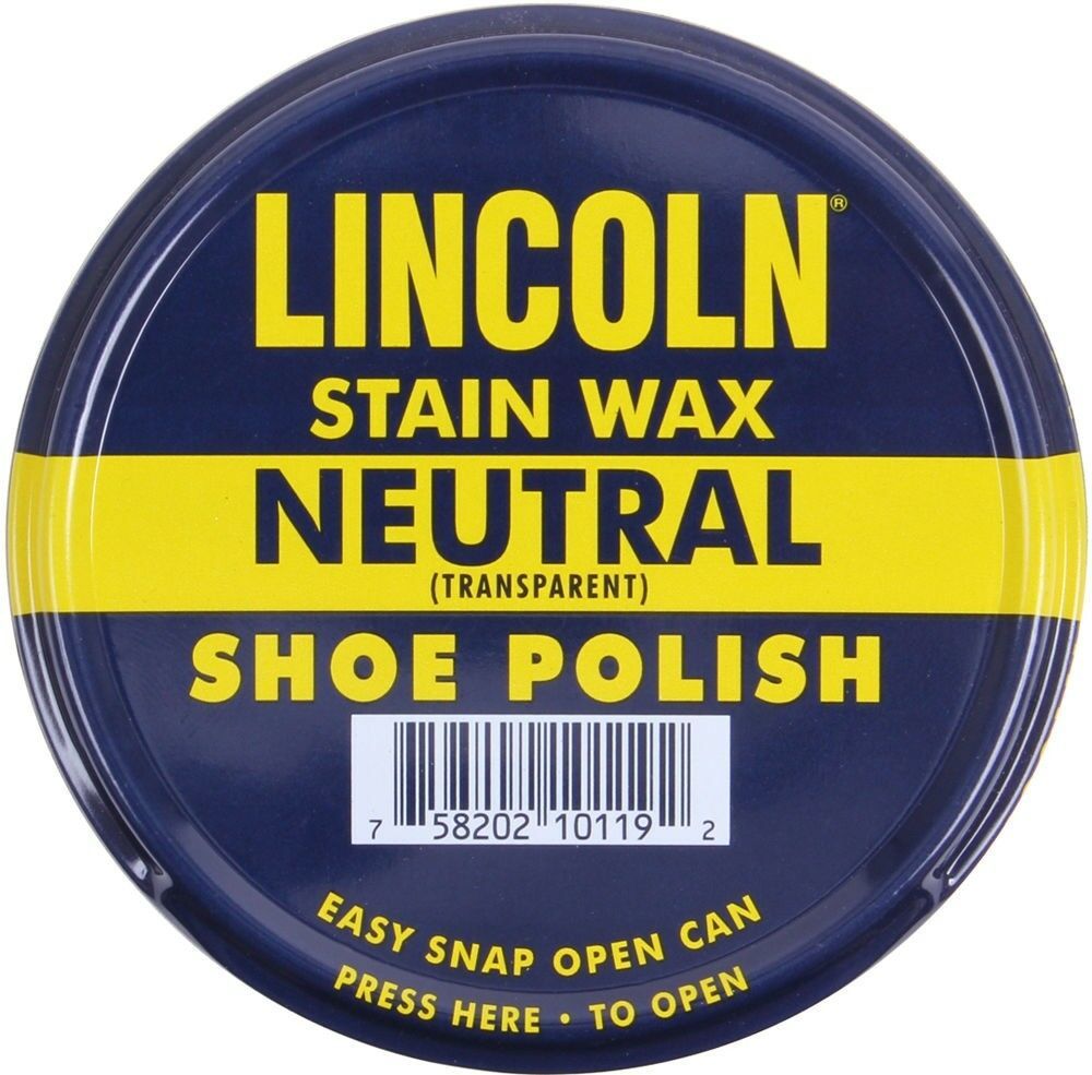 Lincoln Neutral Stain Wax Shoe Polish USMC Cleaner Can 2 1/8 oz