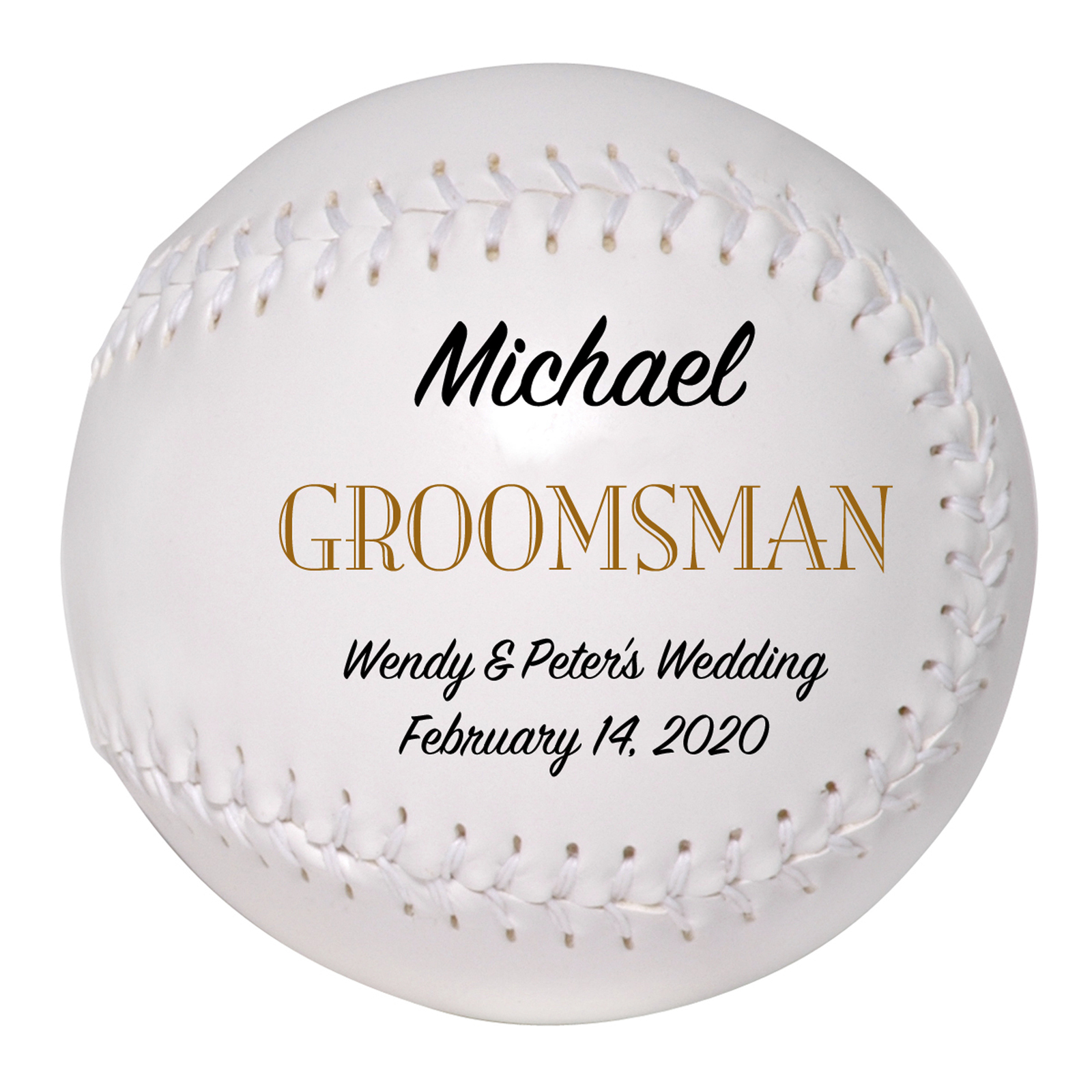 Groomsman Custom Softball Wedding Gift - Personalized Wedding Favor
