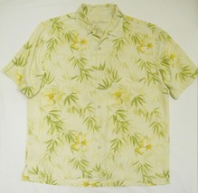 TOMMY BAHAMA Men&#39;s 100% SILK SHIRT Green Tropical Floral Short Sleeve Sz XL - $42.95
