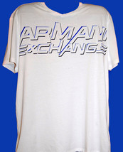 Armani Exchange White Blue Logo Cotton Short Sleeve Men&#39;s T-Shirt Size 2... - $33.91
