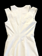 NWT White BEBE Zip Front Shoulder Cut Out Dress Sz 0 Sleeveless Zipper $129 image 6