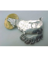 WOLF HOWLING AT THE MOON Sterling Vintage BROOCH PIN - VT Signed - Artis... - £52.27 GBP