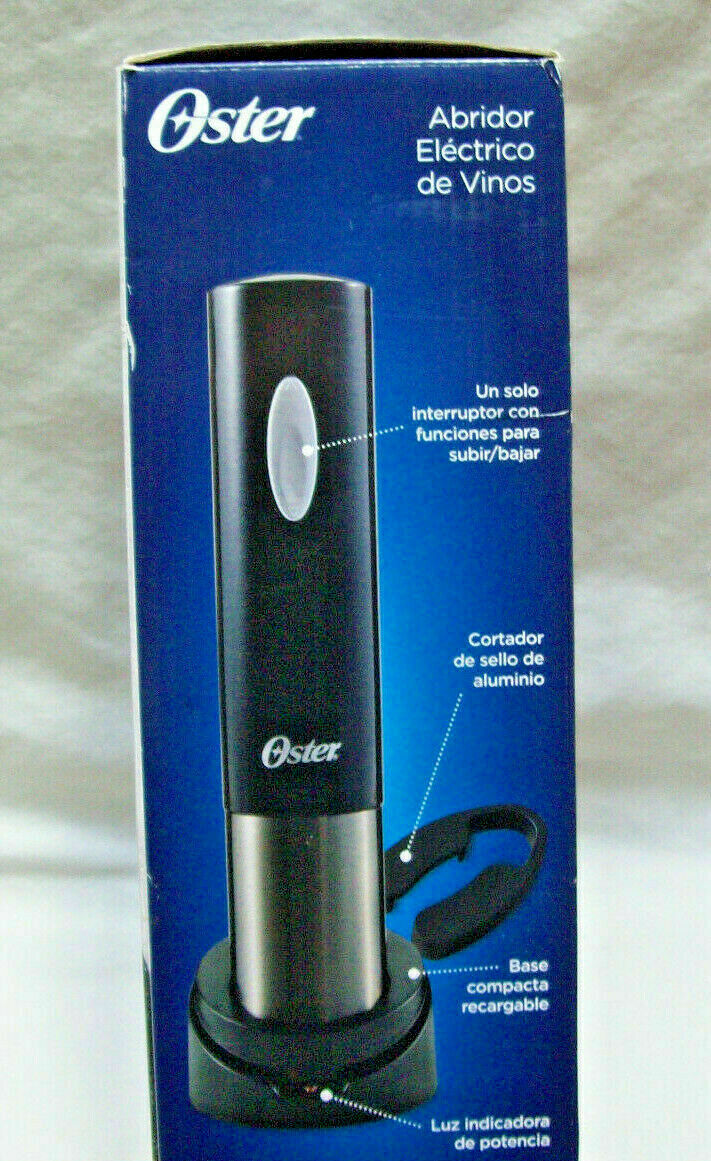 Oster Cordless Electric Wine Bottle Opener w/ Foil Cutter (Tuxedo Black