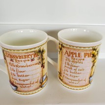 Vintage Coffee Mugs, Set of 2, Duchess English Bone China, Apple Strawberry Pie image 2