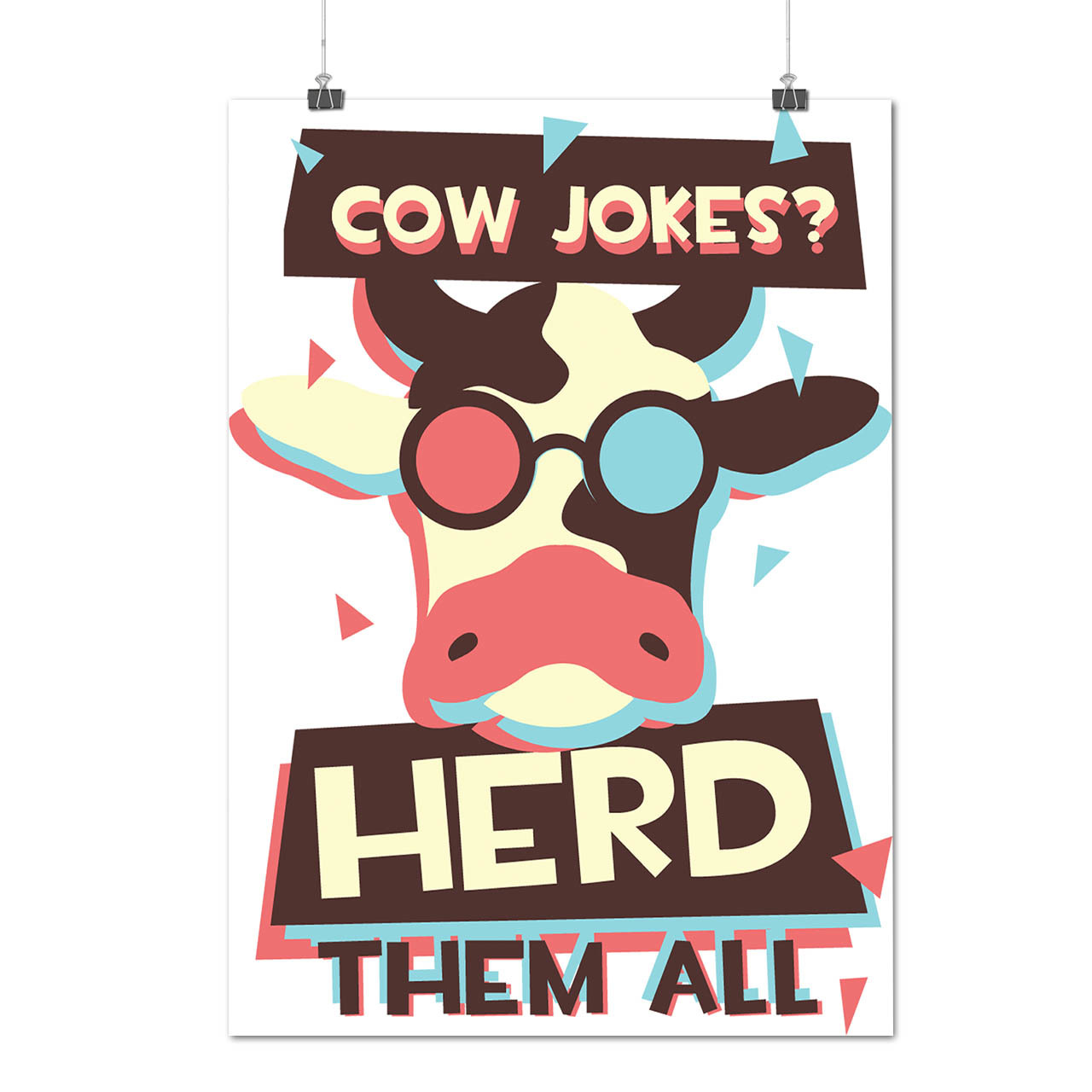 Cow Joke Herd Cool Funny Funny Life Matte/Glossy Poster A0 A1 A2 A3 A4 Wellcod Art Posters