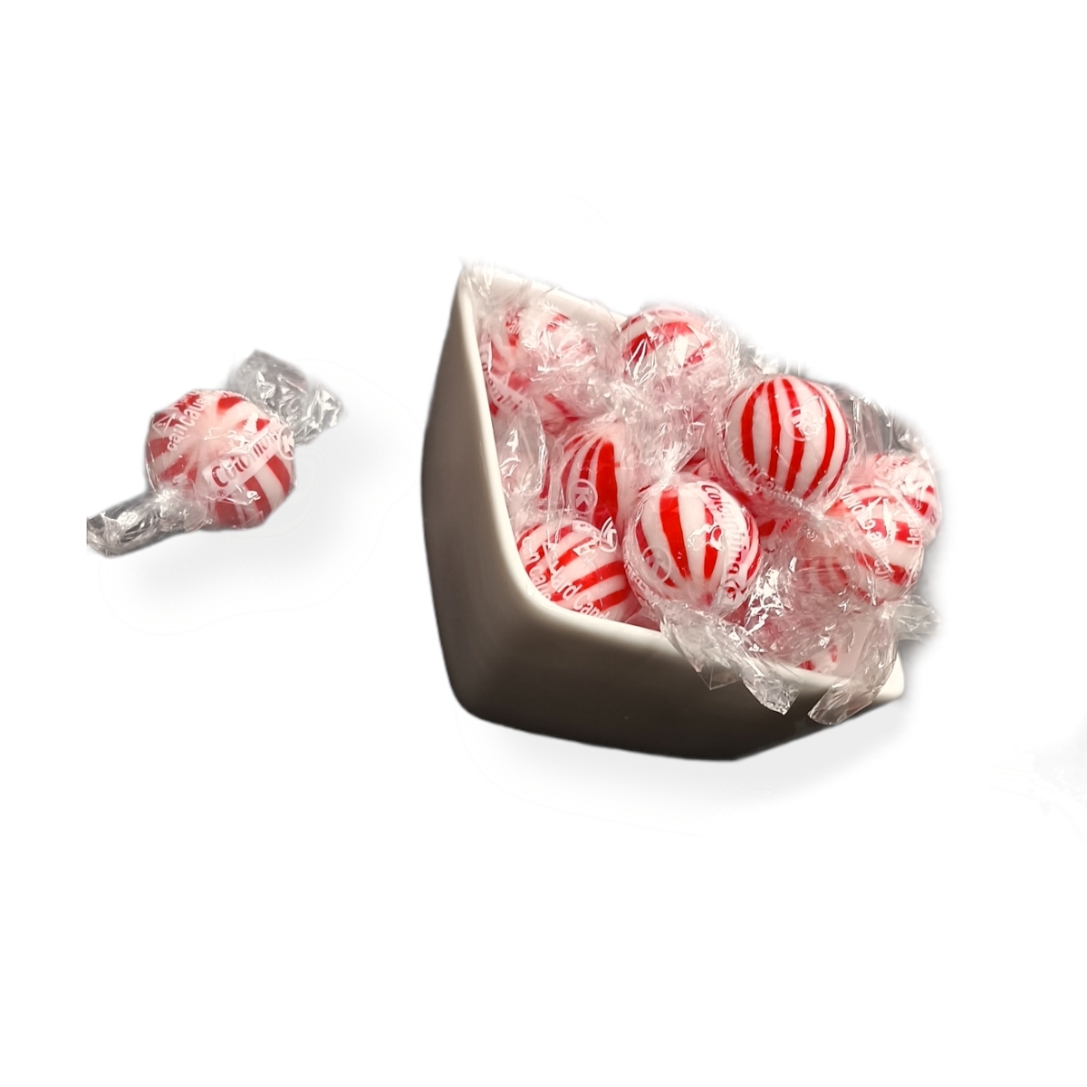 Striped Peppermint Ball Mints Hard candy bulk wrapped candy 2 Lbs. Mints