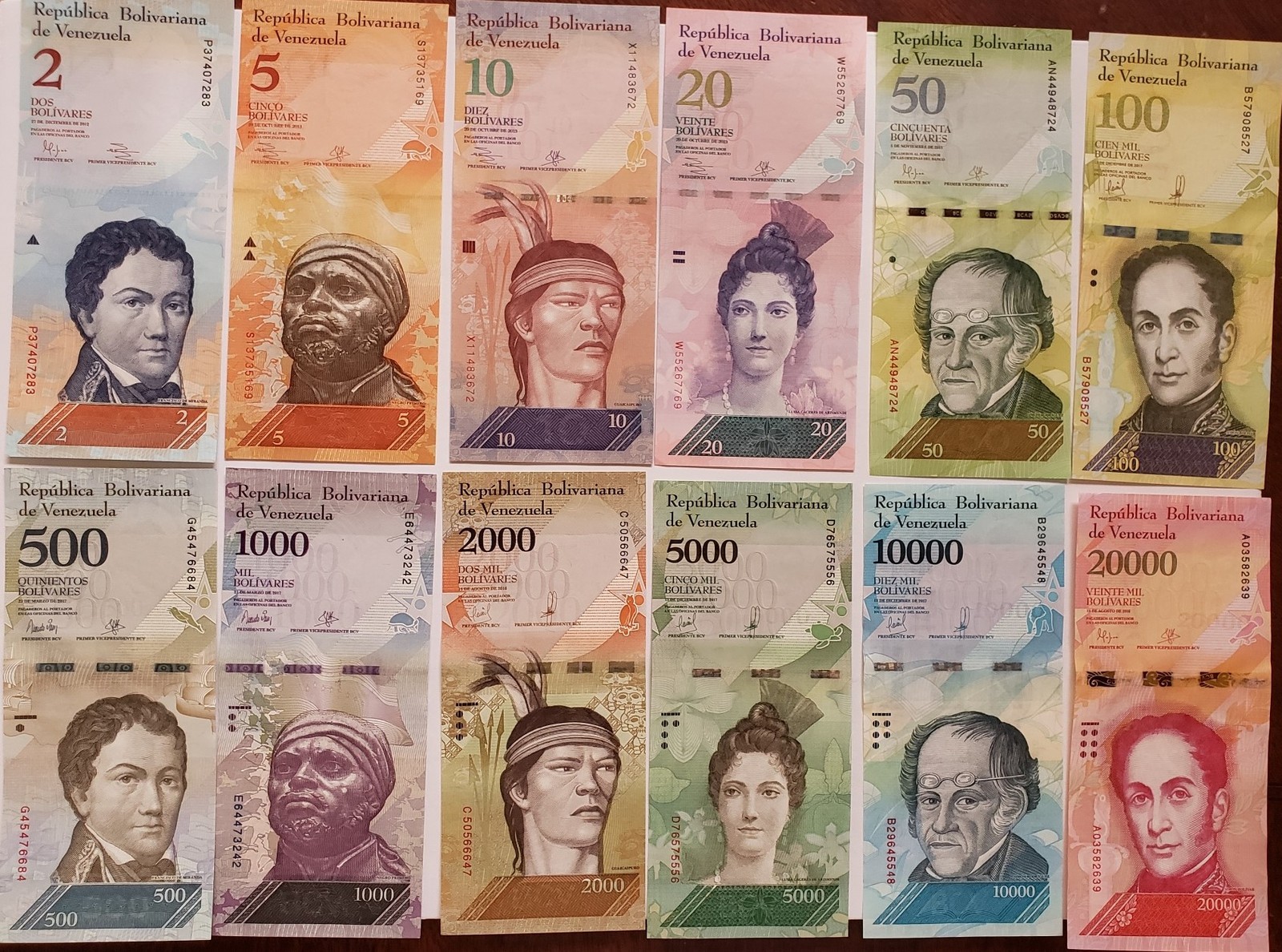 Republica De Venezuela Bolivares Set Of 12 South America