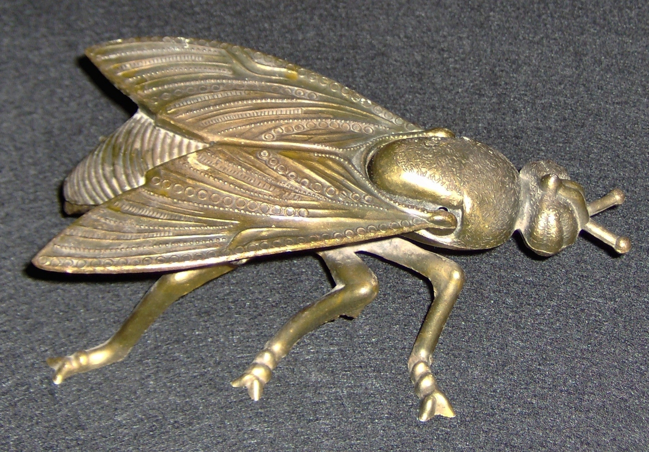 Antique Brass Ashtray / Fly Metalware