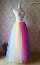 2022 RAINBOW Color Tutu Skirt Plus Size Floor Length Multicolor Rainbow Skirt  image 10