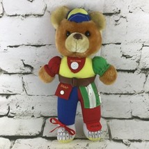 Vintage Get Dressed Teddy Bear Buckle Snap Zipper Sensory Plush Stuffed Toy  - $16.82