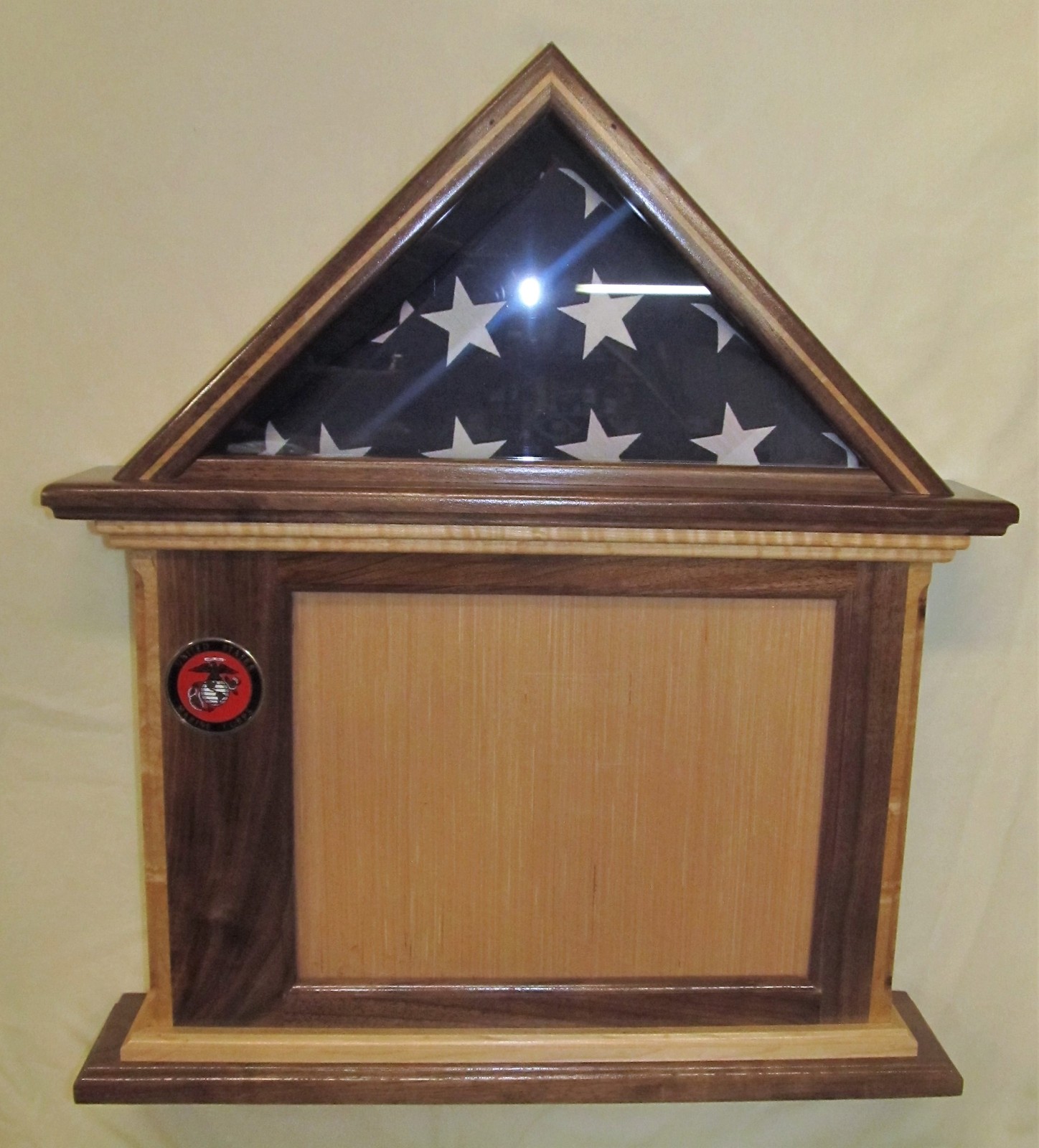 Small Flag Display Case in Walnut 3 X 5 not for Casket or V.A Flag