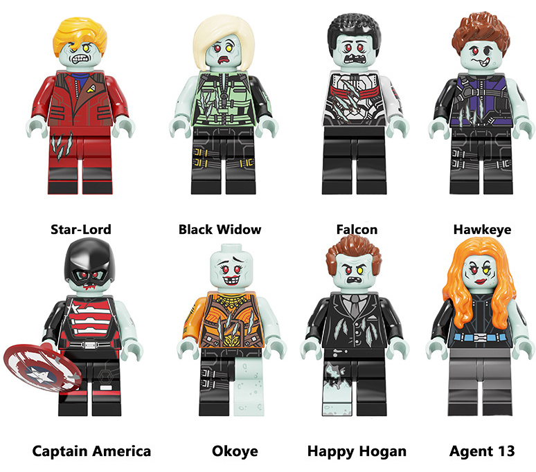 The Infected Zombie Virus Superheroes Collection x8 Minifigures Set
