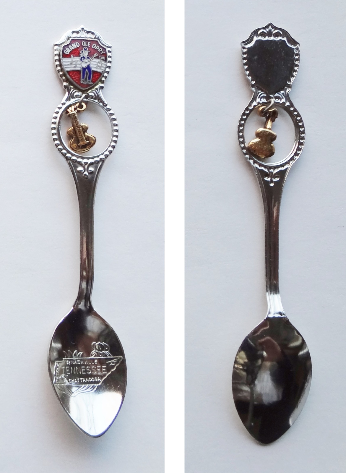 Collector Souvenir Spoon USA Tennessee Nashville Grand Ole Opry Guitar
