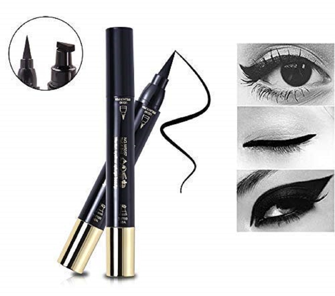 Winged Eyeliner Stamp Waterproof Makeup 2 Headed Black Liquid Eyeliner Pencil Eyeliner 