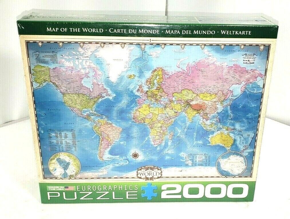Map of the World, 2000 piece puzzle by Eurographics NEW SEALED - $31.99