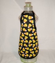 Halloween Candy Corn On Black Cotton Fabric - Dish Soap Bottle Apron - $5.93