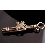 Antique Egyptian SPHINX tieclip - sterling hallmarked - Winged Lion tie ... - $135.00