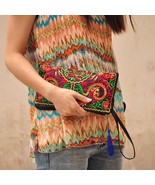 Women Bag Handbags Summer Cotton Clutch Embroidered Purse Phone Coin Tas... - $22.08