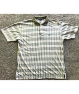 Vintage Nautica Men&#39;s Plaid Polo Shirt Size Large Green  - $15.06