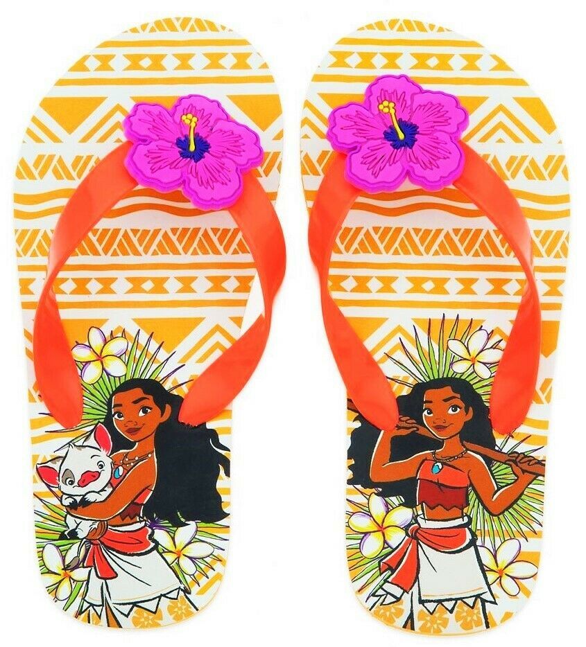 Moana Disney Girls Princess Flip Flops Beach Sandals w/Optional Sun