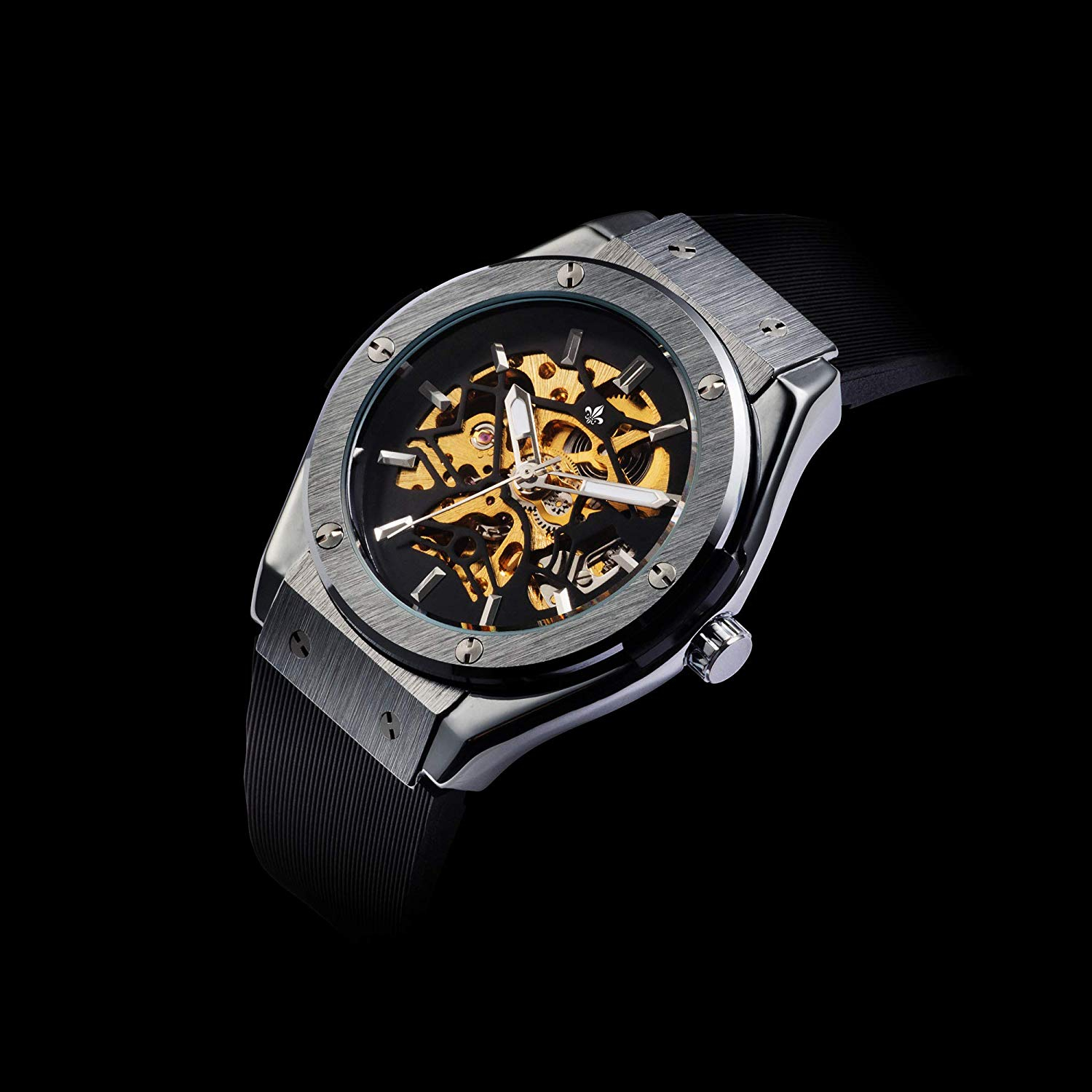 RALPH CHRISTIAN Men's Luxury Wrist Watch - Black Rubber and Steel ...