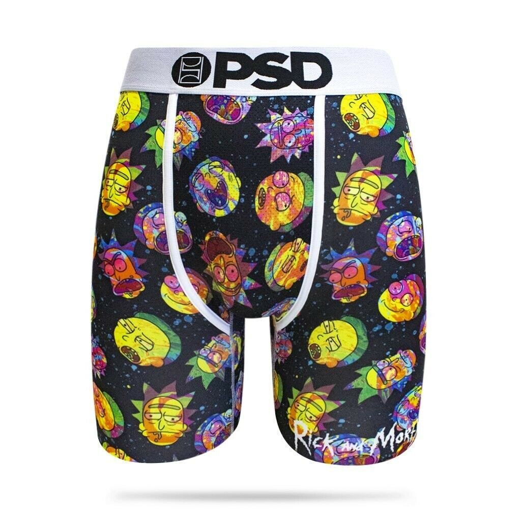 PSD Rick and Morty Heads Galaxy Trippy Athletic Boxer Briefs Underwear ...