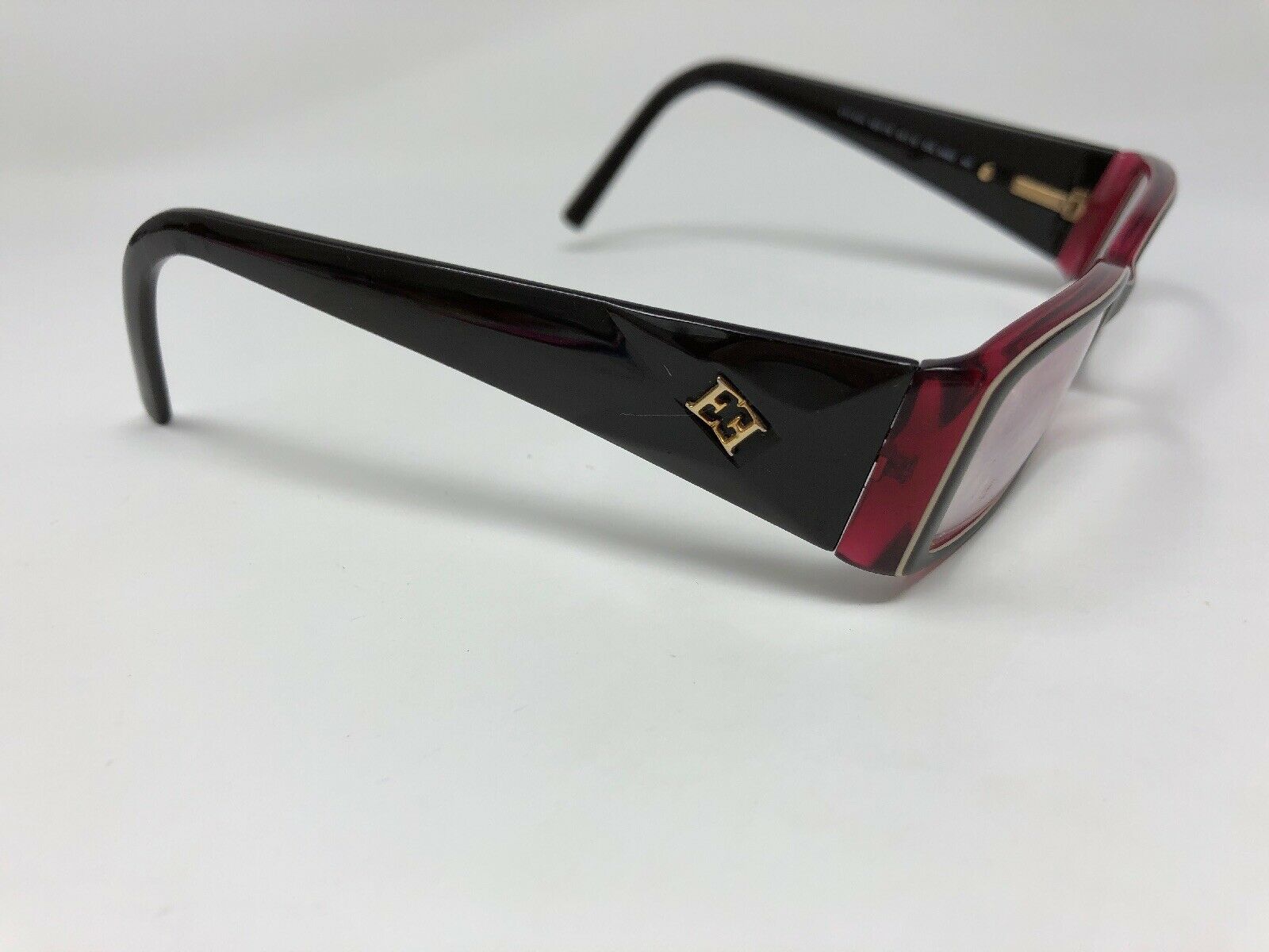 ESCADA Eyeglasses Frame Italy VES173 53-15-140 Dark Brown/Pink Crystal