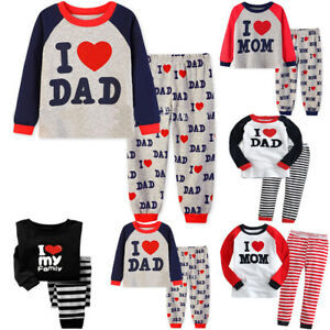 Baby Kid Toddler Boy Girl Cartoon Tops Pants Pajamas Sleepwear Nightwear PJs Set - Sleepwear