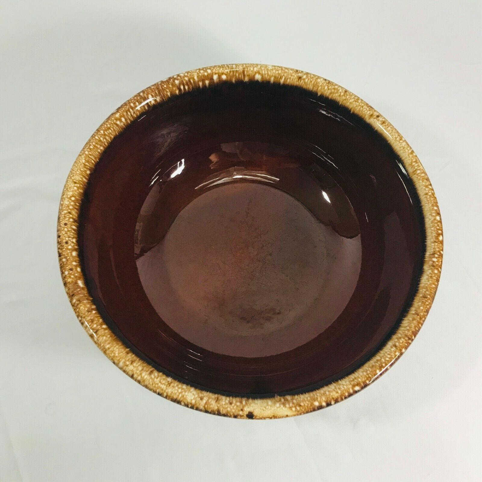 Lot Of 3 USA HP Co Hull Oven Proof Stacking Bowls Brown Drip Glaze MCM