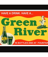 Green River lime soda faux vintage ad heavy aluminum metal sign - $89.09