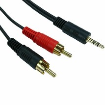 1.5m 3.5mm Jack to 2 x RCA Cable GOLD (Twin Phono) Audio Lead Stereo Long  - $4.46