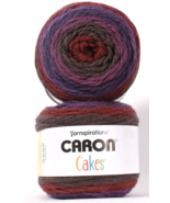 2 Yarnspirations 7.1 Oz Caron Cakes 17036 Blackberry Mousse Acrylic Wool... - $33.99