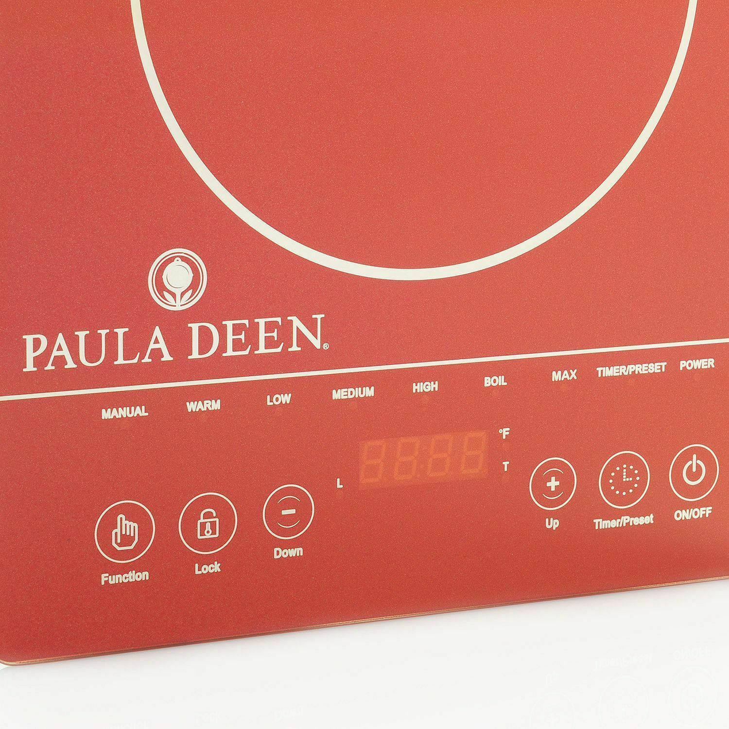 Paula Deen 1500W Programmable Induction Cooker Red B409445 Burners