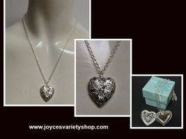 Silver locket heart necklace collage thumb200