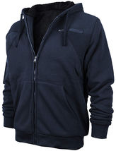 Men's Quilted Moto Sherpa Fleece Lined Zip Up Hoodie Jacket image 6