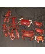 Vintage Realistic Restaurant Prop Plastic Nautical Red Lobster &amp; Crab Ar... - $125.00