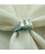 2.50 Ct Emerald Cut Lab-Created Diamond Engagement Ring 14k White Gold F... - $102.84