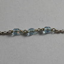 .925 SILVER RHODIUM NECKLACE WITH BLUE AND BROWN CRYSTALS AND BLUE OPAL image 4