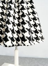 Winter Green Houndstooth Skirt Pleated Midi Party Outfit Women Woolen Skirt Plus image 11