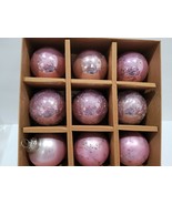 SLEIGH HILL TRADING PINK GLASS KUGEL STYLE CHRISTMAS ORNAMENTS SET 9 - $42.56