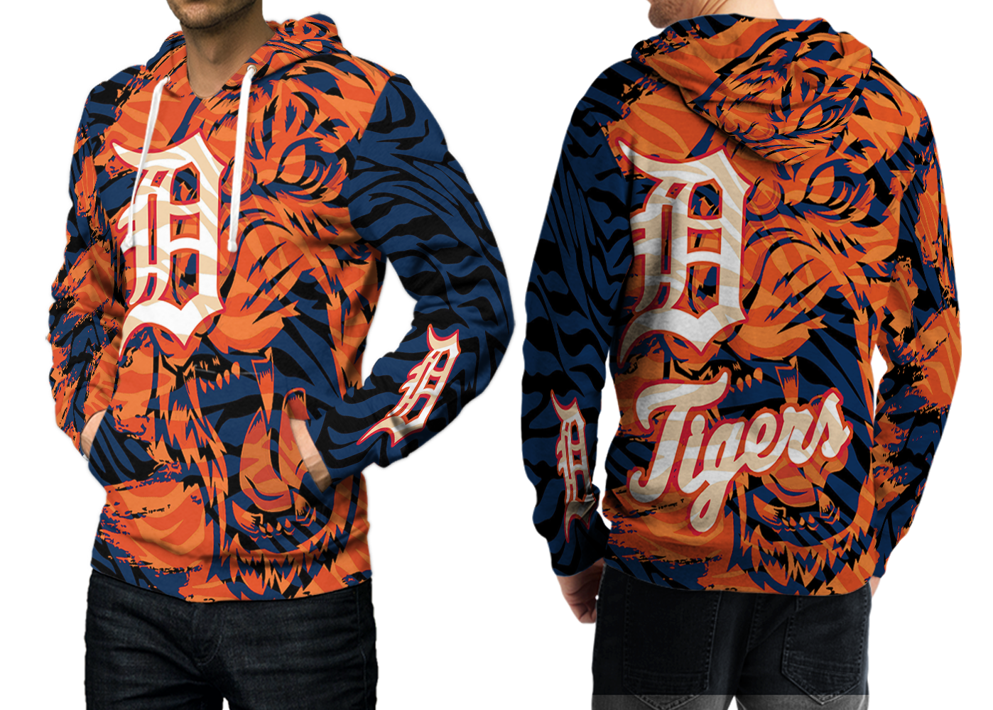 Hoodie with tiger on sleeves Clearance