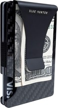 Minimalist Wallet w Money Clip RFID Blocking Slim Carbon Fiber Small Wallet NEW - $24.73