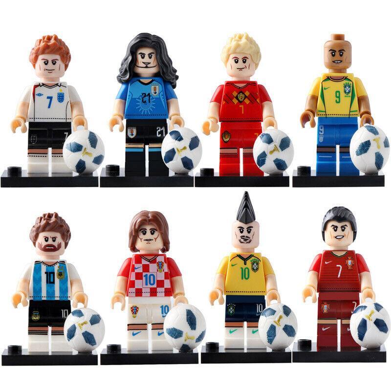 Football Player Minifigures Messi Ronaldo Neymar Beckham Lego Toy Gift ...