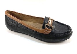 Aerosoles Drive Along Black/Tan Leather Flat Slip On Loafers Size 9.5 - $55.30