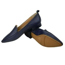 Franco Sarto Womens Studio Navy Blue Leather Pointed Toe Loafer Flats Si... - $50.95