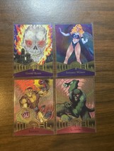 1995 marvel metal cards lot of 4. ghost rider, invisible woman, ! - $23.75